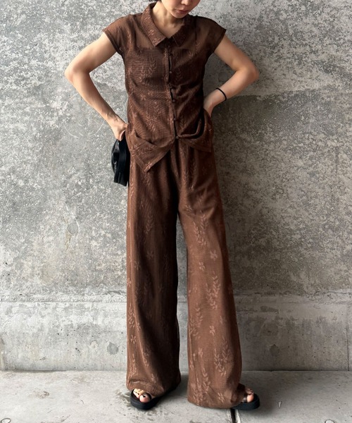 select MOCA(セレクトモカ)の「リラックスシアー刺繍パンツ【セットアップ対応】(その他パンツ・レディース・ホワイト/ブラック/ブラウン・LARGE/MEDIUM)」の20枚目の写真