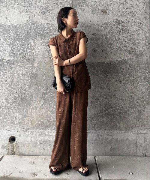 select MOCA(セレクトモカ)の「リラックスシアー刺繍パンツ【セットアップ対応】(その他パンツ・レディース・ホワイト/ブラック/ブラウン・LARGE/MEDIUM)」の21枚目の写真