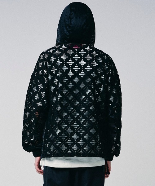 EFFECTEN(エフェクテン)の「mpa4146-Flower mesh zip hoodie ジップパーカー(efdig-19)(パーカー・メンズ・グレー/ブラック・ONE SIZE)」の22枚目の写真