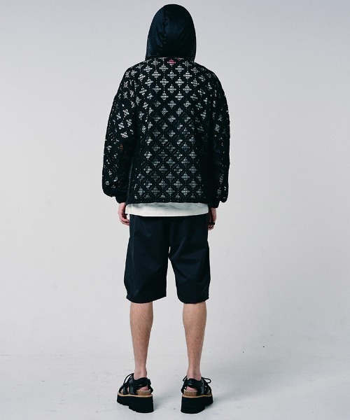 EFFECTEN(エフェクテン)の「mpa4146-Flower mesh zip hoodie ジップパーカー(efdig-19)(パーカー・メンズ・グレー/ブラック・ONE SIZE)」の19枚目の写真