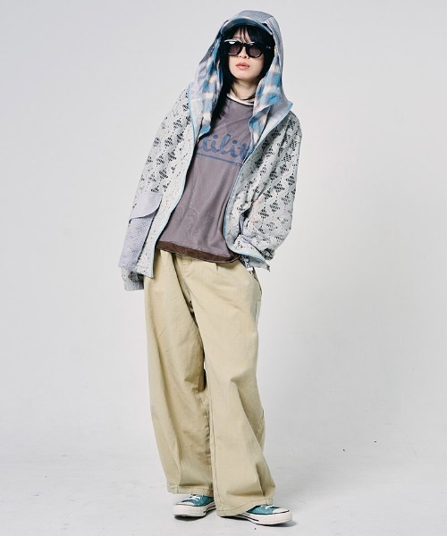 EFFECTEN(エフェクテン)の「mpa4146-Flower mesh zip hoodie ジップパーカー(efdig-19)(パーカー・メンズ・グレー/ブラック・ONE SIZE)」の17枚目の写真
