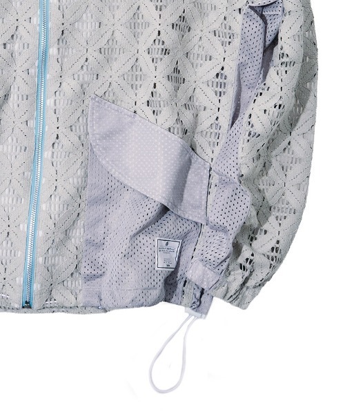 EFFECTEN(エフェクテン)の「mpa4146-Flower mesh zip hoodie ジップパーカー(efdig-19)(パーカー・メンズ・グレー/ブラック・ONE SIZE)」の6枚目の写真