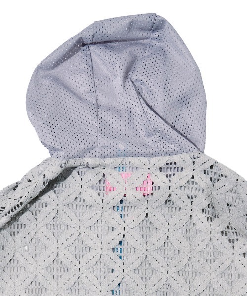 EFFECTEN(エフェクテン)の「mpa4146-Flower mesh zip hoodie ジップパーカー(efdig-19)(パーカー・メンズ・グレー/ブラック・ONE SIZE)」の4枚目の写真