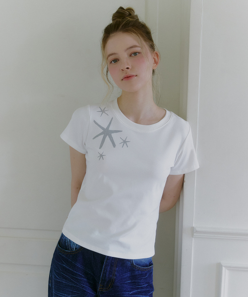 MICANE(ミケーネ)の「キレイハーフスリーブT(Tシャツ/カットソー・レディース・アイボリー・SMALL/MEDIUM/LARGE/X-LARGE)」の2枚目の写真