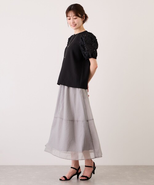 Jayro(ジャイロ)の「チュールスリーブブラウス(シャツ/ブラウス・レディース・ホワイト系その他/ブラック・M)」の8枚目の写真