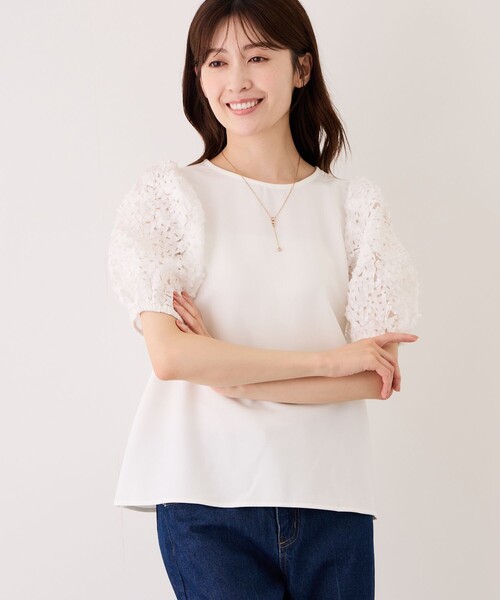 Jayro(ジャイロ)の「チュールスリーブブラウス(シャツ/ブラウス・レディース・ホワイト系その他/ブラック・M)」の11枚目の写真