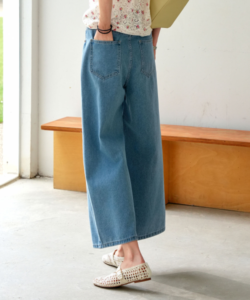 PIGMENT（ピグメント）の「リボンベルト8部デニムパンツ (CCDP260201)（デニムパンツ・レディース・ライトブルー/ブルー・SMALL/MEDIUM/LARGE）」の5枚目の写真