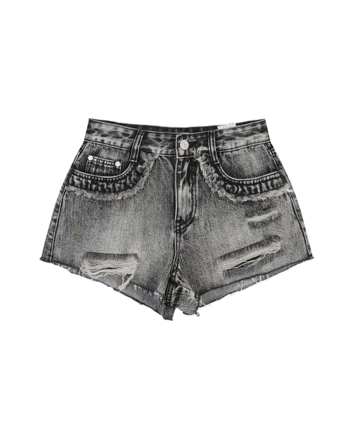 ORDINARY HOLIDAY（オーディナリー ホリデー）の「CUT-OUT FRINGE DENIM SHORTS [BLACK]（その他パンツ・レディース・その他・SMALL/MEDIUM）」の3枚目の写真