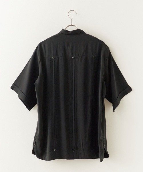 DAN RIVER（ダンリバー ）の「DAN RIVER/ダンリバー CUBA SHIRT キューバシャツ 半袖 ポケットデザイン ピンタック とろみシャツ メンズ 速乾 防シワ イージーケア 秋 秋服 2026年秋冬（シャツ/ブラウス・メンズ・ブラック/カーキ・M/L）」の3枚目の写真