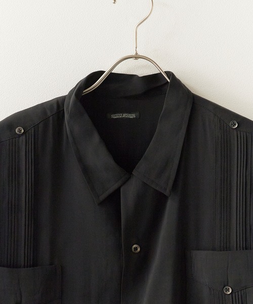 DAN RIVER（ダンリバー ）の「DAN RIVER/ダンリバー CUBA SHIRT キューバシャツ 半袖 ポケットデザイン ピンタック とろみシャツ メンズ 速乾 防シワ イージーケア 秋 秋服 2026年秋冬（シャツ/ブラウス・メンズ・ブラック/カーキ・M/L）」の5枚目の写真