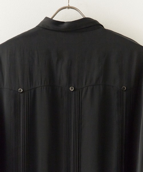 DAN RIVER（ダンリバー ）の「DAN RIVER/ダンリバー CUBA SHIRT キューバシャツ 半袖 ポケットデザイン ピンタック とろみシャツ メンズ 速乾 防シワ イージーケア 秋 秋服 2026年秋冬（シャツ/ブラウス・メンズ・ブラック/カーキ・M/L）」の12枚目の写真