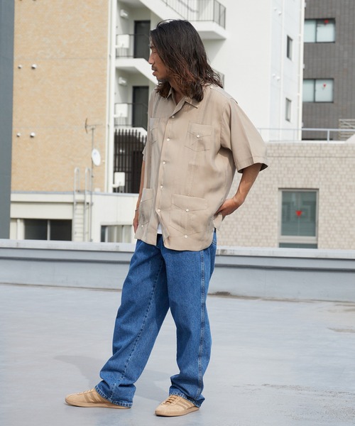 DAN RIVER（ダンリバー ）の「DAN RIVER/ダンリバー CUBA SHIRT キューバシャツ 半袖 ポケットデザイン ピンタック とろみシャツ メンズ 速乾 防シワ イージーケア 秋 秋服 2026年秋冬（シャツ/ブラウス・メンズ・ブラック/カーキ・M/L）」の19枚目の写真