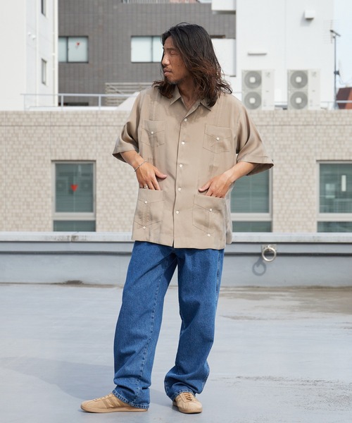 DAN RIVER（ダンリバー ）の「DAN RIVER/ダンリバー CUBA SHIRT キューバシャツ 半袖 ポケットデザイン ピンタック とろみシャツ メンズ 速乾 防シワ イージーケア 秋 秋服 2026年秋冬（シャツ/ブラウス・メンズ・ブラック/カーキ・M/L）」の20枚目の写真