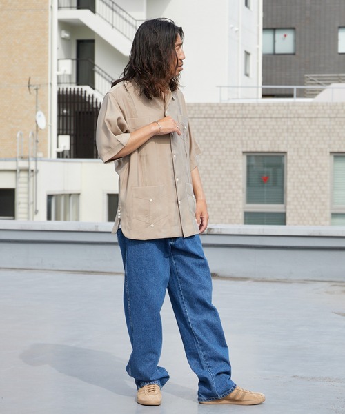 DAN RIVER（ダンリバー ）の「DAN RIVER/ダンリバー CUBA SHIRT キューバシャツ 半袖 ポケットデザイン ピンタック とろみシャツ メンズ 速乾 防シワ イージーケア 秋 秋服 2026年秋冬（シャツ/ブラウス・メンズ・ブラック/カーキ・M/L）」の15枚目の写真
