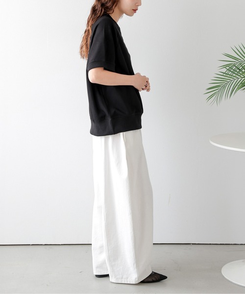 SUGAR BISKET（シュガービスケット）の「ヘンリーネックトップス（Tシャツ/カットソー・レディース・ベージュ/ブラック/杢グレー・フリー）」の10枚目の写真