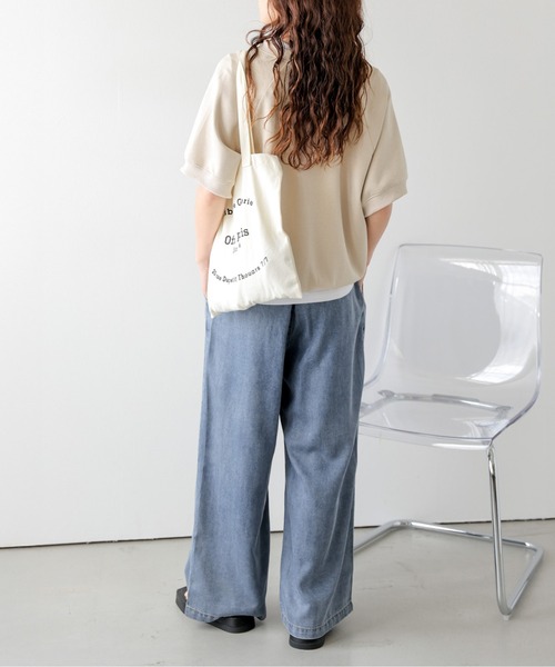 SUGAR BISKET（シュガービスケット）の「ヘンリーネックトップス（Tシャツ/カットソー・レディース・ベージュ/ブラック/杢グレー・フリー）」の14枚目の写真
