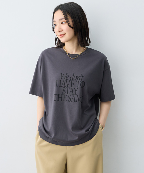 anyfee(エニフィー)の「【anyfee/大きいサイズ】選べる2柄・多機能プリント半袖Tシャツ《接触冷感・遮熱機能》(Tシャツ/カットソー・レディース・チャコール/オフホワイト/ホワイト/ダークグレー・LL/5L/3L/4L)」の6枚目の写真