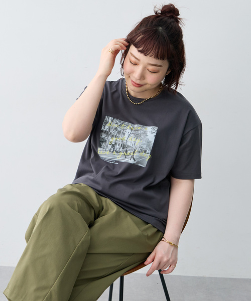 anyfee(エニフィー)の「【anyfee/大きいサイズ】選べる2柄・多機能プリント半袖Tシャツ《接触冷感・遮熱機能》(Tシャツ/カットソー・レディース・チャコール/オフホワイト/ホワイト/ダークグレー・LL/5L/3L/4L)」の8枚目の写真