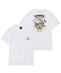 サマーキットバックプリンティンググラフィック半袖Tシャツ
