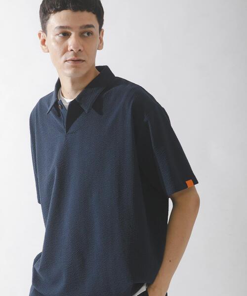 URBAN RESEARCH Sonny Label(アーバンリサーチサニーレーベル)の「カットシアサッカー襟付きプルオーバー(Tシャツ/カットソー・メンズ・ネイビー/ブラック・MEDIUM/LARGE)」の3枚目の写真