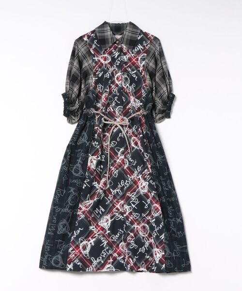 Vivienne Westwood（ヴィヴィアンウエストウッド）の「Littie Cities Checkﾜﾝﾋﾟｰｽ（ワンピース・レディース・ブルー系その他/ブラック系その他・FREE）」の2枚目の写真