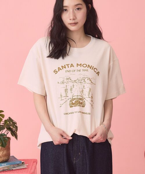 PENNEYS(ぺニーズ)の「【PENNEY'S】アソートロゴTシャツ(Tシャツ/カットソー・レディース・サックスブルー/アイボリー・FREE)」の4枚目の写真