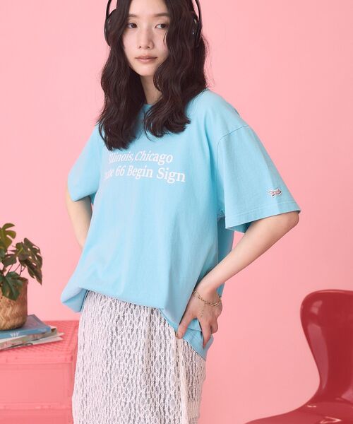 PENNEYS(ぺニーズ)の「【PENNEY'S】アソートロゴTシャツ(Tシャツ/カットソー・レディース・サックスブルー/アイボリー・FREE)」の13枚目の写真