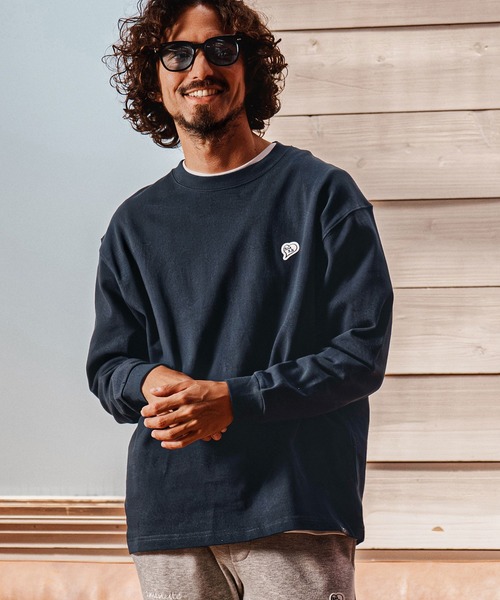 1minute 1second(ワンミニットワンセカンド)の「mlt5753-10oz heart patch long sleeve cut sew ロングスリーブカットソー(1M26A280)(Tシャツ/カットソー・メンズ・ネイビー/ブラック/ホワイト・M/L/XL)」の12枚目の写真