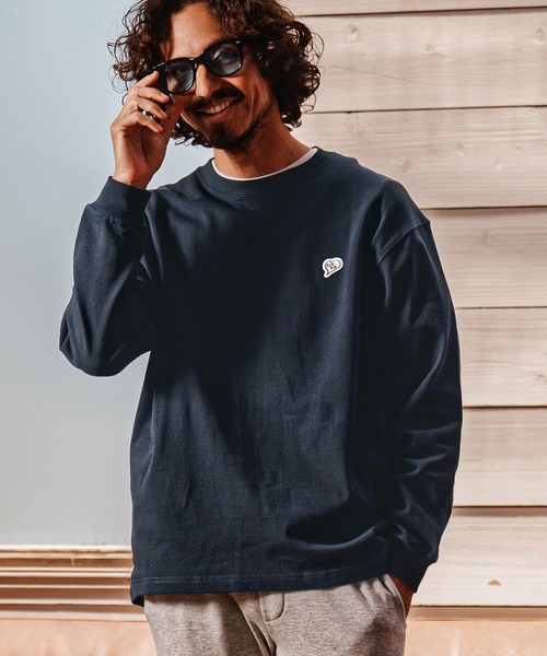 1minute 1second(ワンミニットワンセカンド)の「mlt5753-10oz heart patch long sleeve cut sew ロングスリーブカットソー(1M26A280)(Tシャツ/カットソー・メンズ・ネイビー/ブラック/ホワイト・M/L/XL)」の13枚目の写真