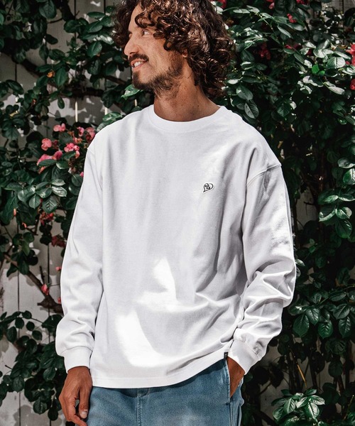 1minute 1second(ワンミニットワンセカンド)の「mlt5753-10oz heart patch long sleeve cut sew ロングスリーブカットソー(1M26A280)(Tシャツ/カットソー・メンズ・ネイビー/ブラック/ホワイト・M/L/XL)」の6枚目の写真