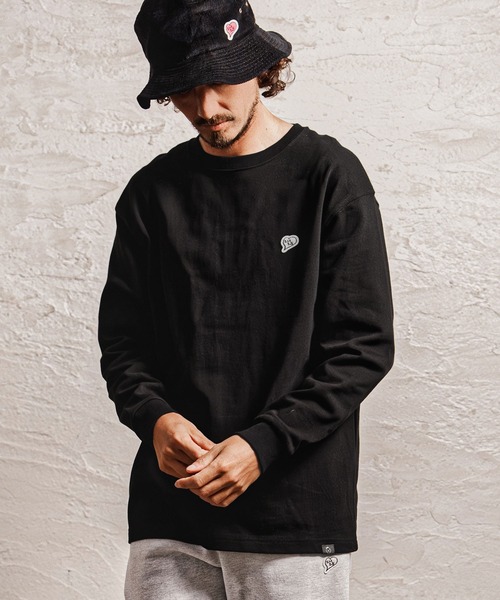 1minute 1second(ワンミニットワンセカンド)の「mlt5753-10oz heart patch long sleeve cut sew ロングスリーブカットソー(1M26A280)(Tシャツ/カットソー・メンズ・ネイビー/ブラック/ホワイト・M/L/XL)」の11枚目の写真