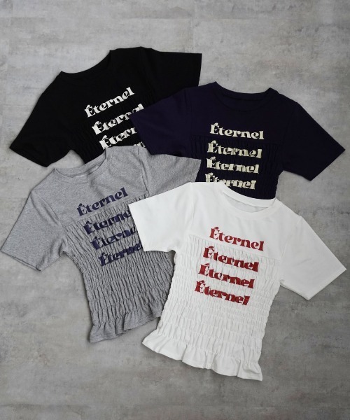 Nulli(ヌリ)の「シャーリングロゴTシャツ(Tシャツ/カットソー・レディース・ネイビー/ブラック/オフホワイト/グレー・FREE)」の22枚目の写真
