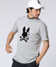 [GOLF]吸水速乾 フロッキープリント モックネックTシャツ