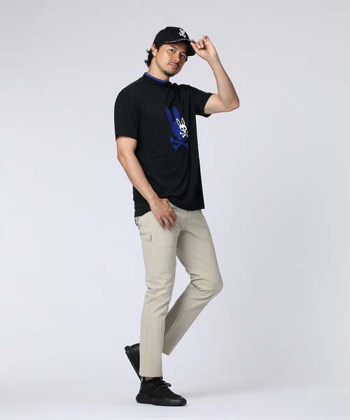 Psycho Bunny（サイコバニー）の「[GOLF]吸水速乾 フロッキープリント モックネックTシャツ（Tシャツ/カットソー・メンズ・ライトグレー/ブルー/ブラック・LARGE/MEDIUM/X-LARGE）」の6枚目の写真