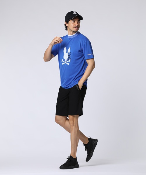 Psycho Bunny（サイコバニー）の「[GOLF]吸水速乾 フロッキープリント モックネックTシャツ（Tシャツ/カットソー・メンズ・ライトグレー/ブルー/ブラック・LARGE/MEDIUM/X-LARGE）」の16枚目の写真