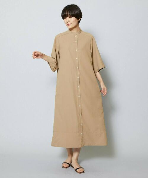 MOGA(モガ)の「ブロードエアフローハーフスリーブシャツワンピース(ワンピース・レディース・ベージュ・2)」の5枚目の写真
