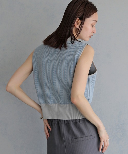 &g'aime(アンジェム)の「【&g'aime】ジャガードポロベスト JACQUARD POLO VEST(ベスト・レディース・グレー/ブラウン/ブラック・FREE)」の6枚目の写真
