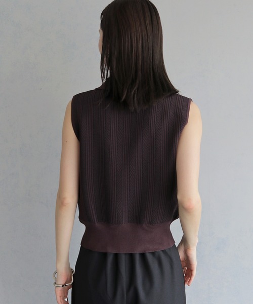 &g'aime(アンジェム)の「【&g'aime】ジャガードポロベスト JACQUARD POLO VEST(ベスト・レディース・グレー/ブラウン/ブラック・FREE)」の16枚目の写真