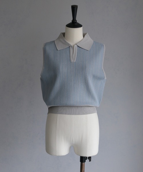 &g'aime(アンジェム)の「【&g'aime】ジャガードポロベスト JACQUARD POLO VEST(ベスト・レディース・グレー/ブラウン/ブラック・FREE)」の21枚目の写真