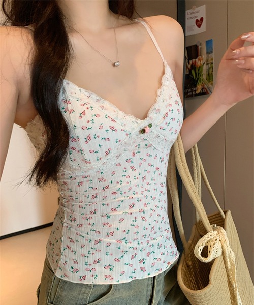 HALEY PESCA(ヘーリーペスカ)の「HALEY PESCA/バレエコア・レースフラワーキャミソール(キャミソール・レディース・ピンク/アイボリー/ブラック/ホワイト・FREE)」の10枚目の写真