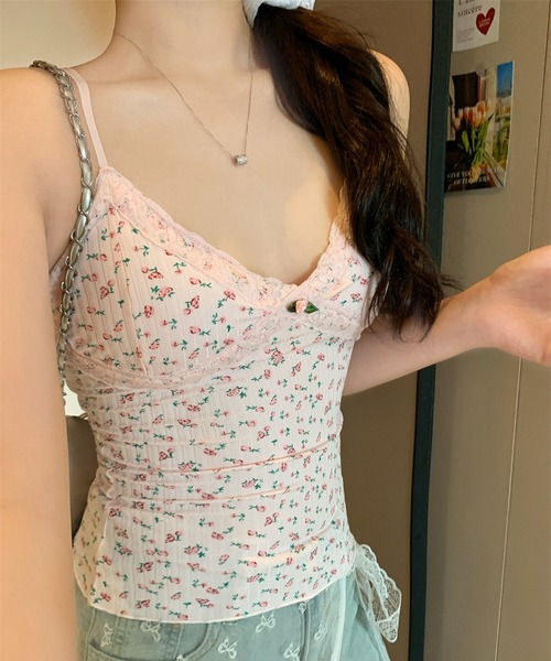 HALEY PESCA(ヘーリーペスカ)の「HALEY PESCA/バレエコア・レースフラワーキャミソール(キャミソール・レディース・ピンク/アイボリー/ブラック/ホワイト・FREE)」の15枚目の写真
