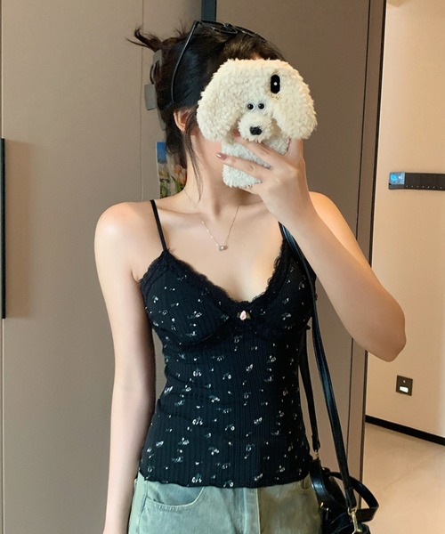 HALEY PESCA(ヘーリーペスカ)の「HALEY PESCA/バレエコア・レースフラワーキャミソール(キャミソール・レディース・ピンク/アイボリー/ブラック/ホワイト・FREE)」の19枚目の写真