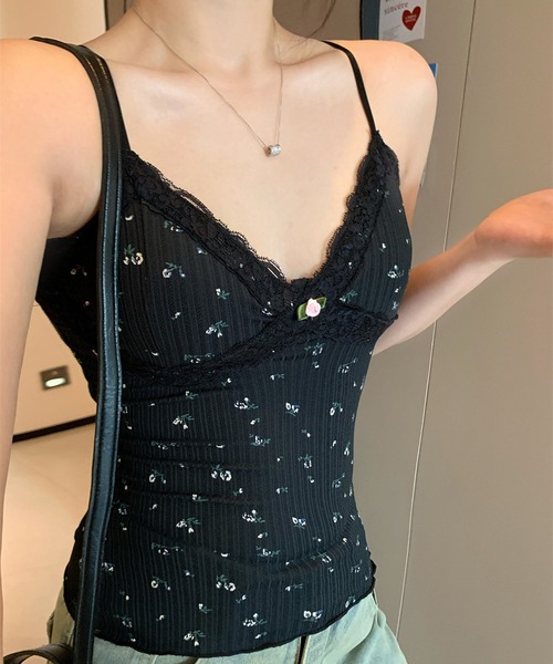 HALEY PESCA(ヘーリーペスカ)の「HALEY PESCA/バレエコア・レースフラワーキャミソール(キャミソール・レディース・ピンク/アイボリー/ブラック/ホワイト・FREE)」の20枚目の写真