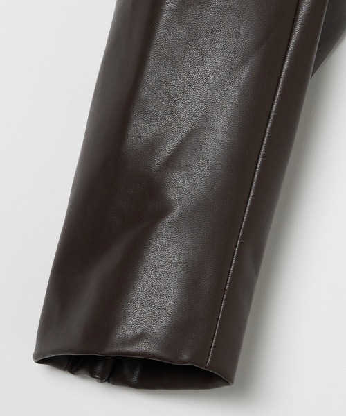 HELIOPOLE(エリオポール)の「SYNTHETIC LEATHER RIDERS JACKET / シンセティックレザー ライダースジャケット(その他アウター・レディース・ダークブラウン/ブラック・38)」の7枚目の写真