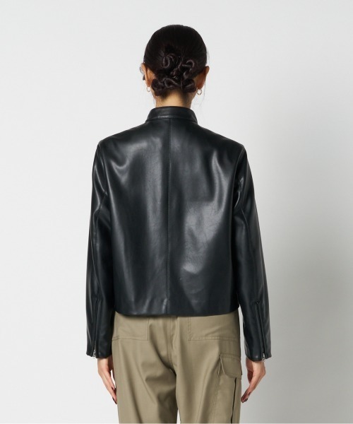 HELIOPOLE(エリオポール)の「SYNTHETIC LEATHER RIDERS JACKET / シンセティックレザー ライダースジャケット(その他アウター・レディース・ダークブラウン/ブラック・38)」の13枚目の写真