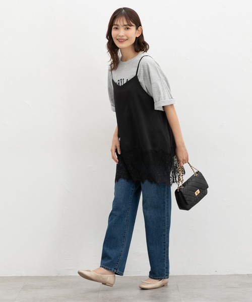 Honeys（ハニーズ）の「裾レースキャミソール（シャツ/ブラウス・レディース・アイボリー/ブラック・S/L/LL/M）」の8枚目の写真