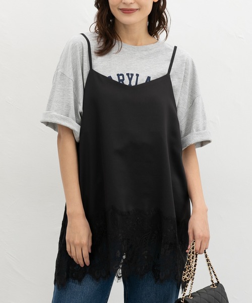 Honeys（ハニーズ）の「裾レースキャミソール（シャツ/ブラウス・レディース・アイボリー/ブラック・S/L/LL/M）」の9枚目の写真