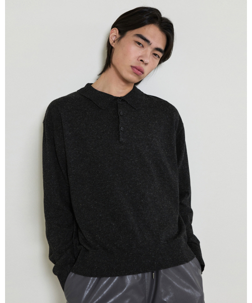 THEENDQUESTION（ジエンドクエスチョン）の「Wool linen collar knit top / BLACK（ニット/セーター・レディース・その他・1/2）」の2枚目の写真