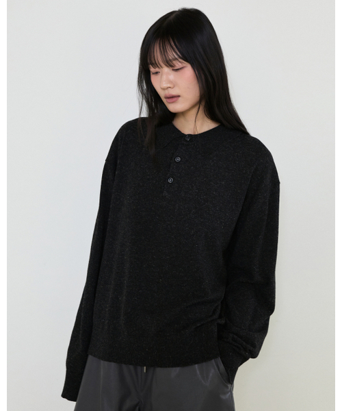 THEENDQUESTION（ジエンドクエスチョン）の「Wool linen collar knit top / BLACK（ニット/セーター・レディース・その他・1/2）」の3枚目の写真