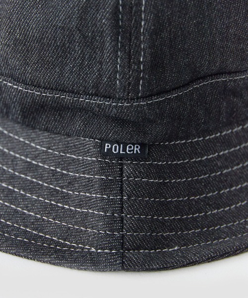 POLeR(ポーラー)の「POLeR/ポーラー DENIM BELL HAT デニム ベル型ハット ピスネーム コットン デイリー メンズ 2026年夏 夏服(ハット・メンズ・ブラック/ブルー・FREE)」の10枚目の写真